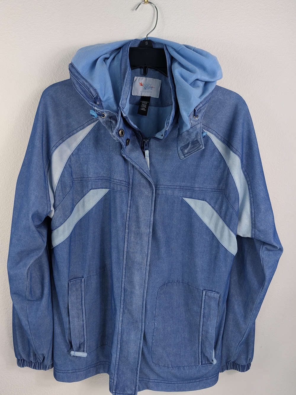 Bold Spirit Blue Hooded Women's Jacket Large
